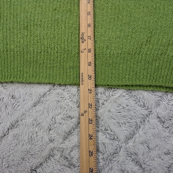 Wood Wood Sweater Women's S Green Light Tilda Mohair Knitted Boxy Rib Neck  - Picture 7 of 9